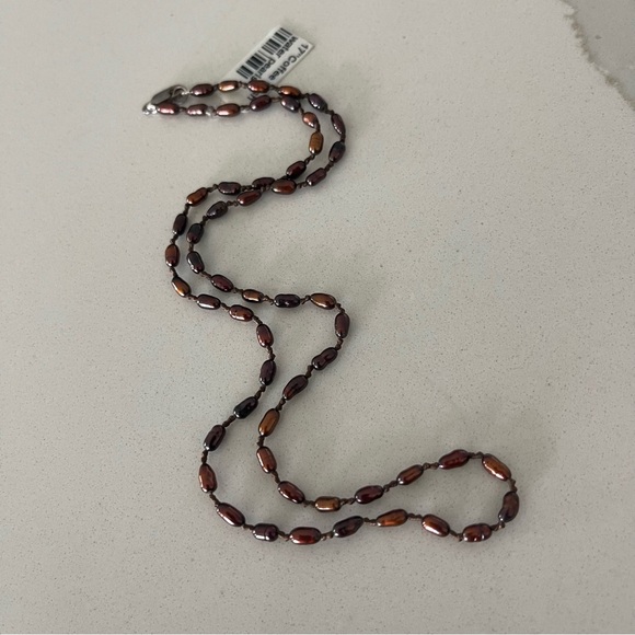 Unisex One of a kind Chocolate Fresh water Pearl necklace 17” long. - Picture 9 of 10